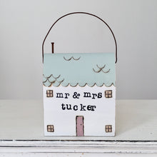 Load image into Gallery viewer, Hand painted cottage in light blue