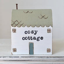 Load image into Gallery viewer, Hand painted cottage in Green