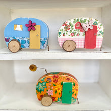 Load image into Gallery viewer, 2PM Sunday workshop:Little Wooden Vintage Caravan with moving wheels!
