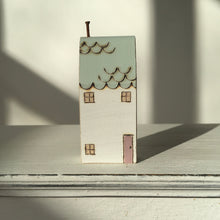 Load image into Gallery viewer, Hand painted town house in light blue
