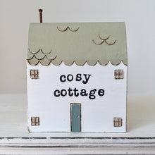 Load image into Gallery viewer, Hand painted cottage in Green
