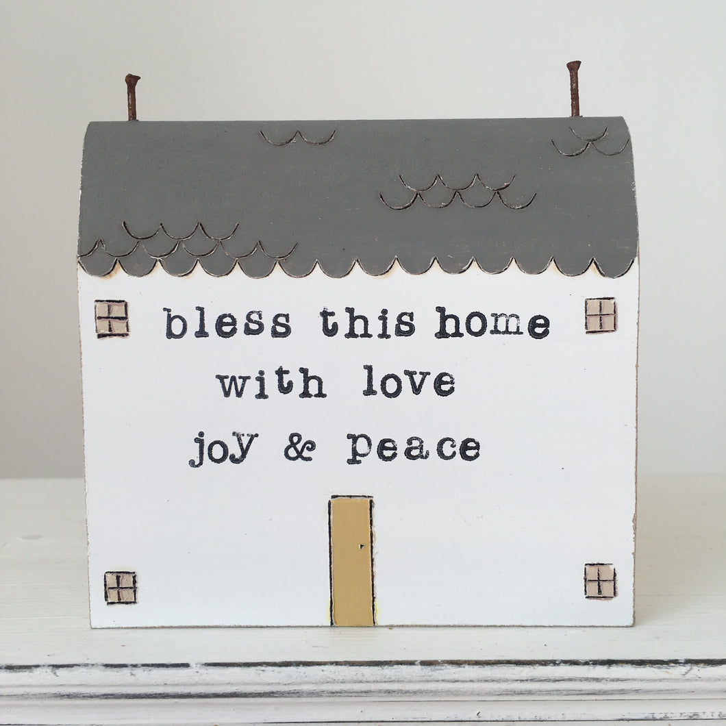 Hand painted Large cottage in Grey